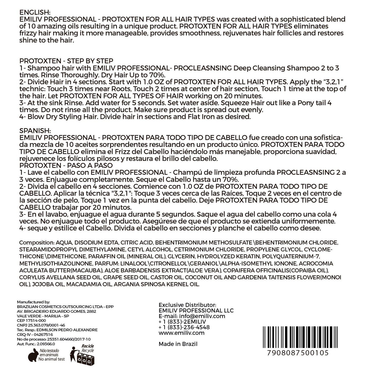 PROTOXTEN FOR ALL HAIR TYPES - 10 Oils,  Hair Botox Treatment 1 kg